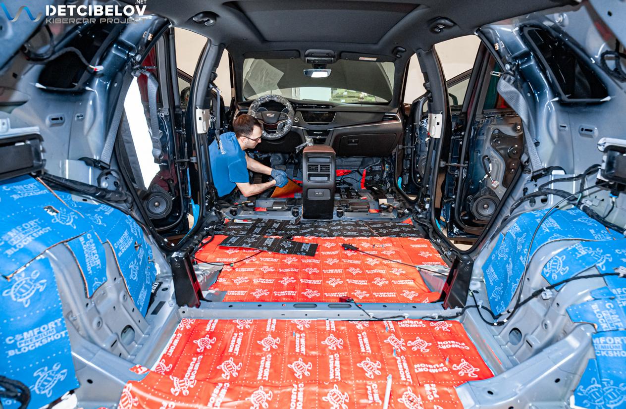 Шумоизолция пола Cadillac XT5 I поколение Рестайлинг