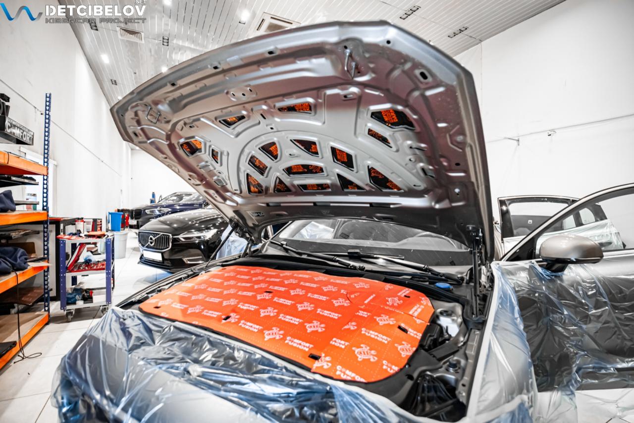 Шумоизоляция капота Volvo